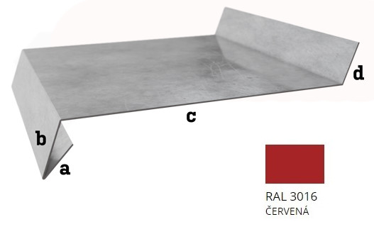 BLIX Parapet r.š. 150 Hliník tl. 0,6 mm RAL 3016 červená