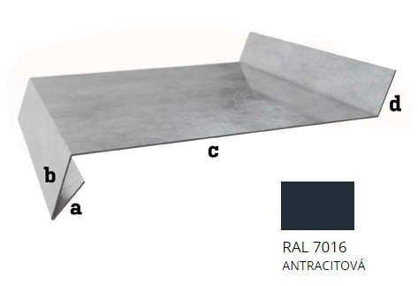 BLIX Parapet r.š. 150 Hliník tl. 0,6 mm RAL 7016 černá antracit