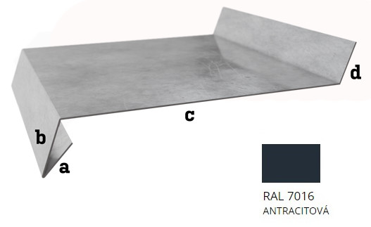 BLIX Parapet r.š. 500 Hliník tl. 0,6 mm RAL 7016 černá antracit