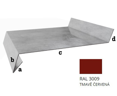 BLIX Parapet r.š. 150 Pozink tl. 0,5 mm RAL 3009 Tmavě červená