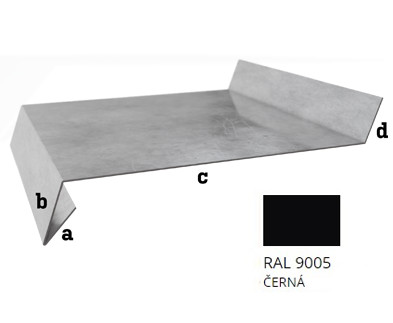 BLIX Parapet r.š. 150 Pozink tl. 0,5 mm RAL 9005 Černa