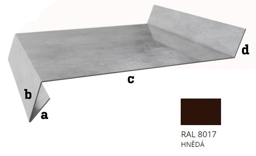 BLIX Parapet r.š. 340 Hliník tl. 0,6 mm RAL 8017 Hnědá