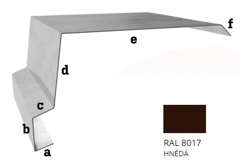 BLIX Závětrná lišta horní r.š. 250 Hliník tl. 0,6 mm RAL 8017 Hnědá