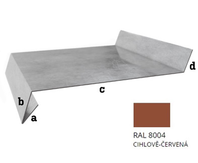 BLIX Parapet r.š. 285 Pozink tl. 0,5 mm RAL 8004 cihlově červená