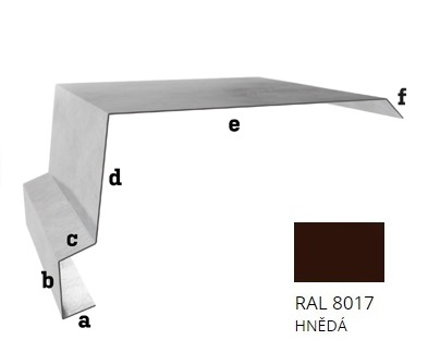 BLIX Závětrná lišta hor. r.š. 312,5 Pozink tl. 0,5 mm RAL 8017 Hnědá