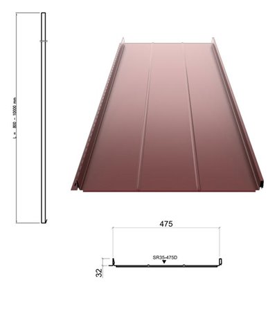 RUUKKI Taškové tabule 30 Classic D s prolisem MAT RR032 -hnědá