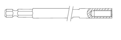 SFS Nástroje Šroubovací tyč ZA 1/4"-M6-750