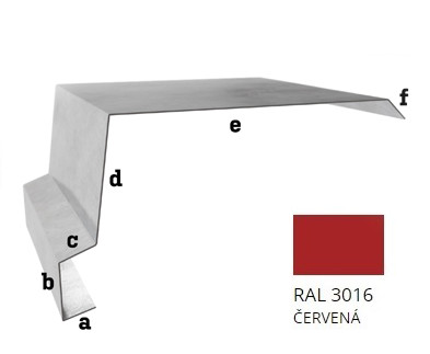 BLIX Závětrná lišta hor. r.š. 312,5 Pozink tl. 0,5 mm RAL3011 Červená