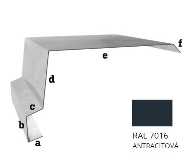 BLIX BLIX Závětrná lišta hor. r.š. 312,5 Pozink tl. 0,5 mm RAL 7016 černá antracit
