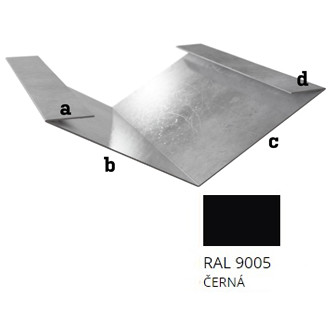 Pozink tl. 0,5 mm - Úžlabí r.š. 500 - RAL 9005 Černa