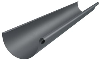 Pozink-lak žlaby r.š. 250 mm - Žlab půlkruhový 250 d. 4m - RAL 7016 černá antracit