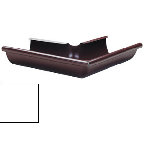 Okapový systém 125 - ZRO 125 žlabový roh - RAL 9010 Bílá