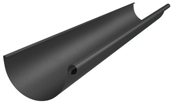 Pozink-lak žlaby r.š. 250 mm - Žlab půlkruhový 250 d. 3m - RAL 9005 Černa