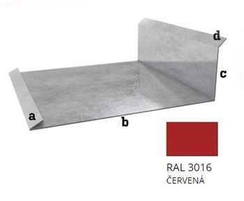 Pozink tl. 0,5 mm - Lemování boční r.š. 312,5 - RAL3011 Červená