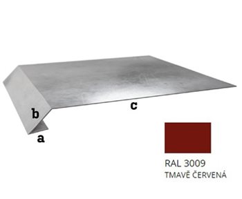 Pozink tl. 0,5 mm - Okapní plech r.š. 250 - RAL 3009 Tmavě červená