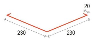 Klempířské doplňky PE25 - U230 Úžlabí - RAL 9005 Černa