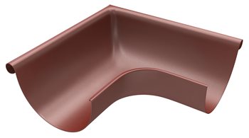 Pozink-lak žlaby r.š. 250 mm - Roh vnější 250/90° - RAL 3009 Tmavě červená