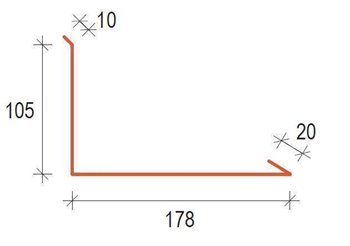 Klempířské doplňky AluMat - OZ313 Oplechování ke zdi - RAL 8017 Hnědá