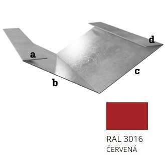 Pozink tl. 0,5 mm - Úžlabí r.š. 500 - RAL3011 Červená
