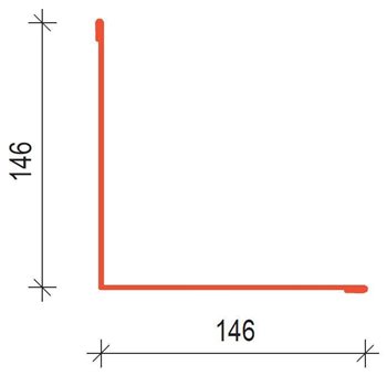 Klempířské doplňky PE25 - SK146 Stěnový kout - RAL 9005 Černa