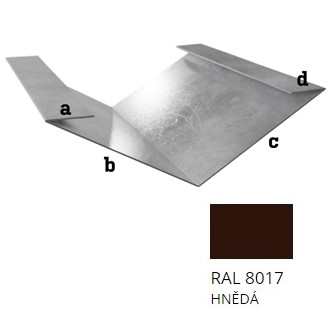 Pozink tl. 0,5 mm - Úžlabí r.š. 500 - RAL 8017 Hnědá
