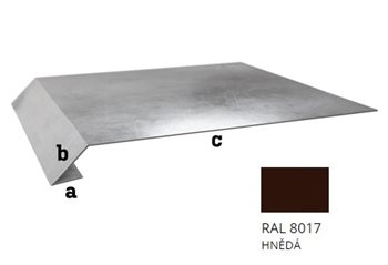 Hliník tl. 0,6 mm - Okapní plech r.š. 250 - RAL 8017 Hnědá
