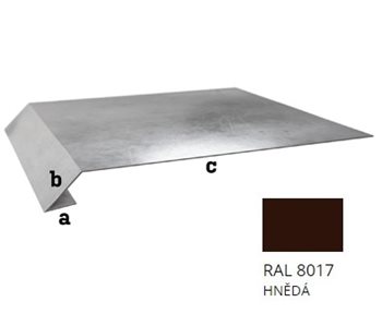 Pozink tl. 0,5 mm - Okapní plech r.š. 250 - RAL 8017 Hnědá