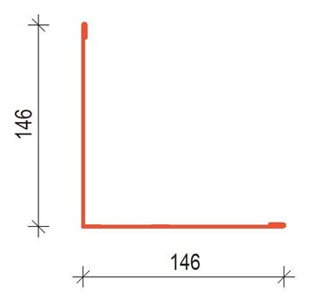 Klempířské doplňky PE25 - SN146 Stěnové nároží - RAL 7016 černá antracit