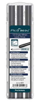 Značkovače - PICA BIG Dry náhradní tuhy hran. na mokré dřevo - Černá