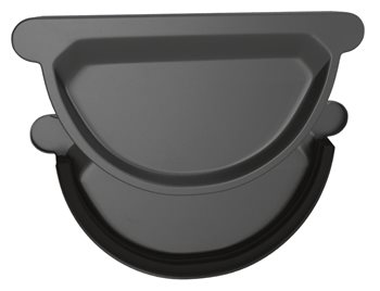 Pozink-lak žlaby r.š. 250 mm - Čelo nasouv. s těsněním 250 mm - RAL 9005 Černa