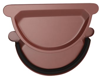 Pozink-lak žlaby r.š. 250 mm - Čelo nasouv. s těsněním 250 mm - RAL 3009 Tmavě červená