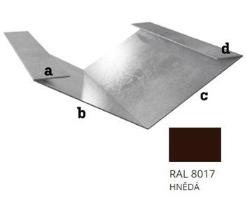 Hliník tl. 0,6 mm - Úžlabí r.š. 500 - RAL 8017 Hnědá
