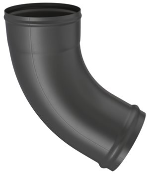 Pozink-lak svody 80 mm - Výtokové koleno 72° - RAL 9005 Černa