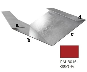 Hliník tl. 0,6 mm - Úžlabí r.š. 500 - RAL 3016 červená