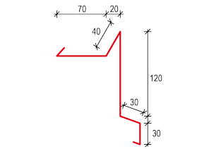 Klempířské doplňky PE25 - ZLS90 závětrná lišta spodní - RAL 9005 Černa