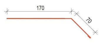 Klempířské doplňky PE25 - OP170 okapní plech - RAL 3009 Tmavě červená