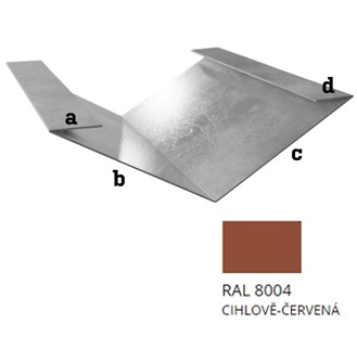 Pozink tl. 0,5 mm - Úžlabí r.š. 500 - RAL 8004 cihlově červená