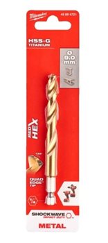Vrtáky do kovu - RED HEX HSS-G TiN Ø 9 mm - 1 ks